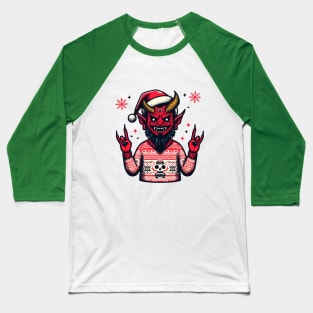 Devil in an Ugly Christmas Sweater Baseball T-Shirt